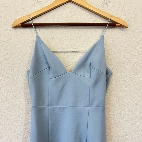 ELLIATT Spaghetti Strap Arch Ruffled Mini Dress in Baby Blue - Picture 4 of 15